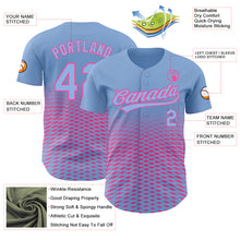 Charger l&#39;image dans la galerie, Custom Light Blue Pink 3D Pattern Design Gradient Lines Authentic Baseball Jersey
