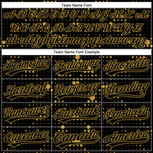 Load image into Gallery viewer, Custom Black Old Gold 3D Pattern Design Geometric Halftone Dots Authentic Baseball Jersey
