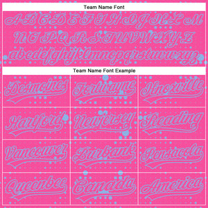 Custom Pink Light Blue 3D Pattern Design Geometric Halftone Dots Authentic Baseball Jersey