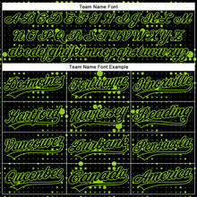 Load image into Gallery viewer, Custom Black Neon Green 3D Pattern Design Geometric Halftone Dots Authentic Baseball Jersey
