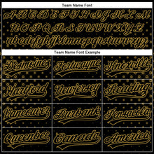 Загрузить изображение в средство просмотра галереи, Custom Black Old Gold 3D Pattern Design Geometric Stars Authentic Baseball Jersey
