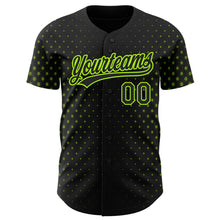 Charger l&#39;image dans la galerie, Custom Black Neon Green 3D Pattern Design Geometric Stars Authentic Baseball Jersey
