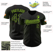 Charger l&#39;image dans la galerie, Custom Black Neon Green 3D Pattern Design Geometric Stars Authentic Baseball Jersey
