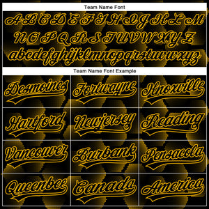 Custom Black Gold 3D Pattern Design Halftone Geometric Shapes Authentic Baseball Jersey