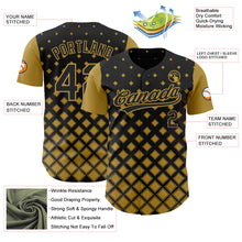 Load image into Gallery viewer, Custom Black Old Gold 3D Pattern Design Geometric Shapes Authentic Baseball Jersey
