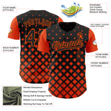 Load image into Gallery viewer, Custom Black Orange 3D Pattern Design Geometric Shapes Authentic Baseball Jersey
