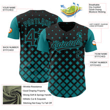 Load image into Gallery viewer, Custom Black Teal 3D Pattern Design Geometric Shapes Authentic Baseball Jersey
