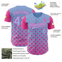 Load image into Gallery viewer, Custom Light Blue Pink 3D Pattern Design Geometric Shapes Authentic Baseball Jersey
