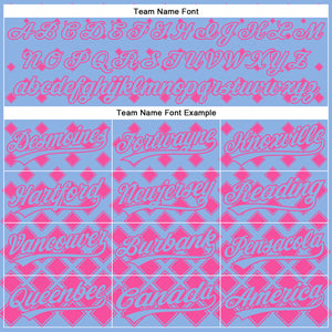 Custom Light Blue Pink 3D Pattern Design Geometric Shapes Authentic Baseball Jersey