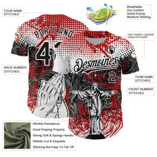 Load image into Gallery viewer, Custom Red Black-White 3D Pattern Design Religion Jesus Christ Authentic Baseball Jersey
