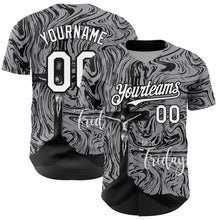 Load image into Gallery viewer, Custom Gray White-Black 3D Pattern Design Religion Cross Jesus Christ Good Friday Authentic Baseball Jersey
