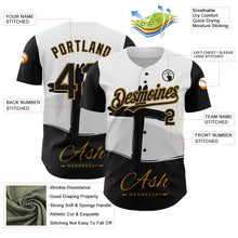 Load image into Gallery viewer, Custom White Black-Old Gold 3D Pattern Design Religion Cross Jesus Christ Ash Wednesday Authentic Baseball Jersey
