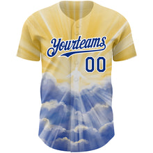 Load image into Gallery viewer, Custom Yellow Royal-White 3D Pattern Design Religion Jesus Christ Authentic Baseball Jersey
