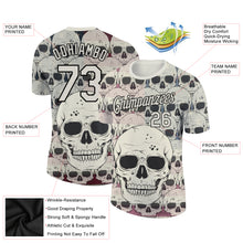 Laden Sie das Bild in den Galerie-Viewer, Custom City Cream Black 3D Skull Fashion Performance T-Shirt
