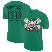 Charger l&#39;image dans la galerie, Custom Kelly Green Black 3D Skull Fashion Performance T-Shirt
