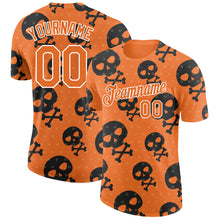 Загрузить изображение в средство просмотра галереи, Custom Orange White 3D Skull Fashion Performance T-Shirt
