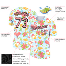 Laden Sie das Bild in den Galerie-Viewer, Custom White Medium Pink-Black 3D Pattern Design Tropical Hawaii Flamingo Performance T-Shirt
