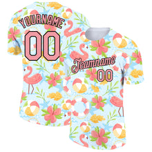 Загрузить изображение в средство просмотра галереи, Custom White Medium Pink-Black 3D Pattern Design Tropical Hawaii Flamingo Performance T-Shirt
