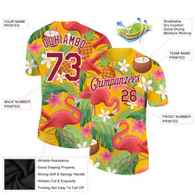 Load image into Gallery viewer, Custom Yellow Crimson-White 3D Pattern Design Tropical Hawaii Flamingo Performance T-Shirt
