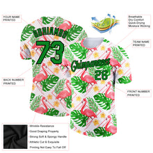 Charger l&#39;image dans la galerie, Custom White Grass Green-Black 3D Pattern Design Tropical Hawaii Flamingo Performance T-Shirt
