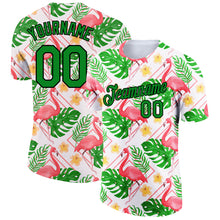 Charger l&#39;image dans la galerie, Custom White Grass Green-Black 3D Pattern Design Tropical Hawaii Flamingo Performance T-Shirt
