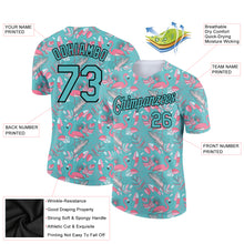 Загрузить изображение в средство просмотра галереи, Custom Panther Blue Black 3D Pattern Design Tropical Hawaii Flamingo Performance T-Shirt
