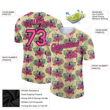 Загрузить изображение в средство просмотра галереи, Custom City Cream Pink-Black 3D Pattern Design Tropical Hawaii Colibri And Flower Performance T-Shirt
