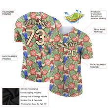 Load image into Gallery viewer, Custom City Cream Black 3D Pattern Design Tropical Hawaii Bird And Leaves Performance T-Shirt
