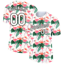 Загрузить изображение в средство просмотра галереи, Custom White Black 3D Pattern Design Tropical Hawaii Flamingo Performance T-Shirt
