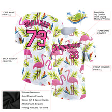 Laden Sie das Bild in den Galerie-Viewer, Custom White Pink-Black 3D Pattern Design Tropical Hawaii Flamingo Performance T-Shirt
