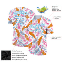 Load image into Gallery viewer, Custom White Sky Blue 3D Pattern Design Tropical Hawaii Leaves Performance T-Shirt
