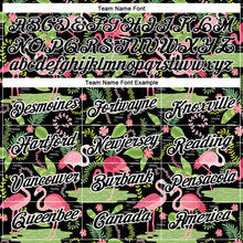 Laden Sie das Bild in den Galerie-Viewer, Custom Black White 3D Pattern Design Tropical Hawaii Flamingo Performance T-Shirt
