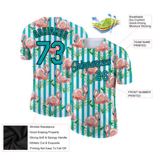 Load image into Gallery viewer, Custom White Teal-Black 3D Pattern Design Tropical Hawaii Flamingo Performance T-Shirt
