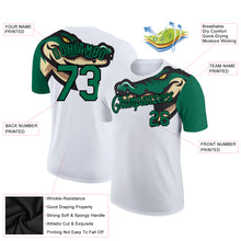 Laden Sie das Bild in den Galerie-Viewer, Custom White Kelly Green-Black 3D Pattern Design Crocodile Performance T-Shirt
