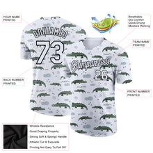 Загрузить изображение в средство просмотра галереи, Custom White Black 3D Pattern Design Crocodile Performance T-Shirt
