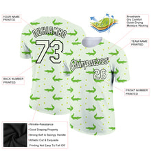 Загрузить изображение в средство просмотра галереи, Custom Pea Green Black 3D Pattern Design Crocodile Performance T-Shirt
