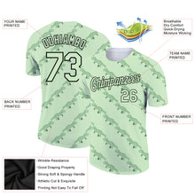 Загрузить изображение в средство просмотра галереи, Custom Pea Green Black 3D Pattern Design Dinosaur Performance T-Shirt
