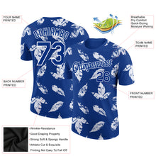 Load image into Gallery viewer, Custom Royal White 3D Pattern Design Tropical Palm Leaf Performance T-Shirt
