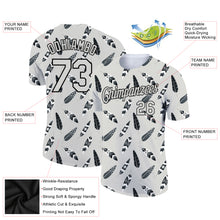 Load image into Gallery viewer, Custom Light Gray Black 3D Pattern Design Feather Performance T-Shirt

