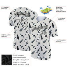 Загрузить изображение в средство просмотра галереи, Custom Light Gray Black 3D Pattern Design Feather Performance T-Shirt
