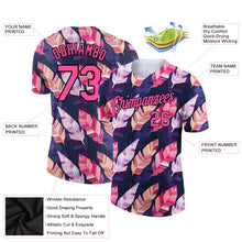 Load image into Gallery viewer, Custom Black Pink 3D Pattern Design Tropical Palm Leaf Performance T-Shirt
