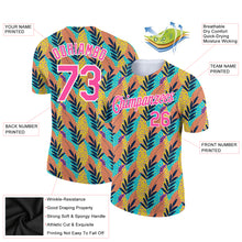 Charger l&#39;image dans la galerie, Custom White Pink 3D Pattern Design Tropical Palm Leaf Performance T-Shirt
