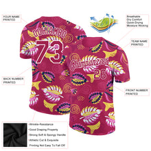 Laden Sie das Bild in den Galerie-Viewer, Custom Deep Pink White 3D Pattern Design Tropical Palm Leaf Performance T-Shirt
