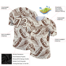 Laden Sie das Bild in den Galerie-Viewer, Custom Cream Brown 3D Pattern Design Feather Performance T-Shirt
