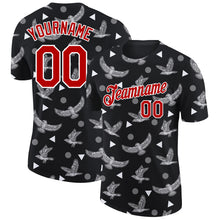 Загрузить изображение в средство просмотра галереи, Custom Black Red-White 3D Pattern Design Eagle Performance T-Shirt
