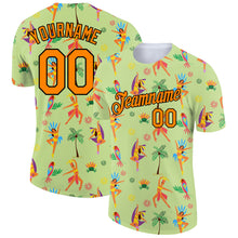 Загрузить изображение в средство просмотра галереи, Custom Neon Green Bay Orange-Black 3D Pattern Design Hawaii Summer Holiday Performance T-Shirt
