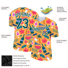 Загрузить изображение в средство просмотра галереи, Custom Yellow Midnight Green-White 3D Pattern Design Hawaii Summer Holiday Performance T-Shirt
