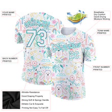 Загрузить изображение в средство просмотра галереи, Custom White Aqua 3D Pattern Design Hawaii Summer Holiday Performance T-Shirt
