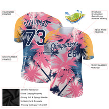 Загрузить изображение в средство просмотра галереи, Custom White Navy 3D Pattern Design Hawaii Palm Trees Performance T-Shirt
