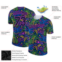 Charger l&#39;image dans la galerie, Custom Navy Purple 3D Pattern Design Hawaii Summer Holiday Party Performance T-Shirt
